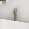 Single Handle Vessel Sink Faucet With Tall Spout For Bathroom Vanity - Brushed Nickel - Image 2