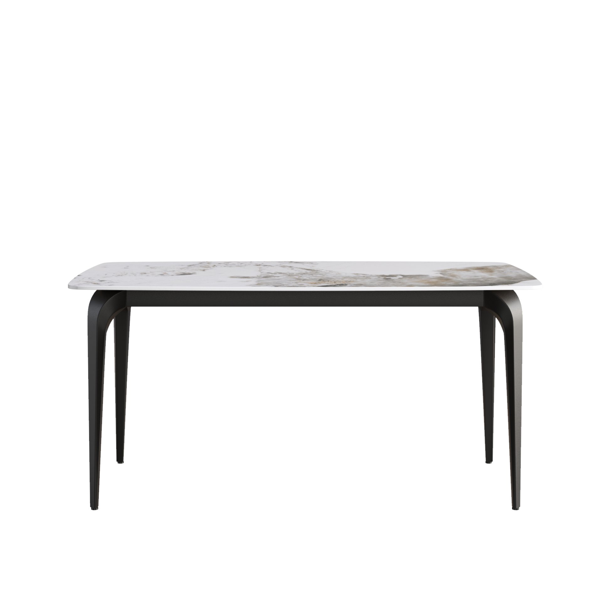 Modern Artificial Stone Pandora Curved Leg Dining Table 6 People - Antique White - Image 5