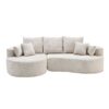 2 Piece Fabric Cloud Curved Sectional Sofa With Chaise For Living Room Bedroom Apartment - Silver Lining - Image 2