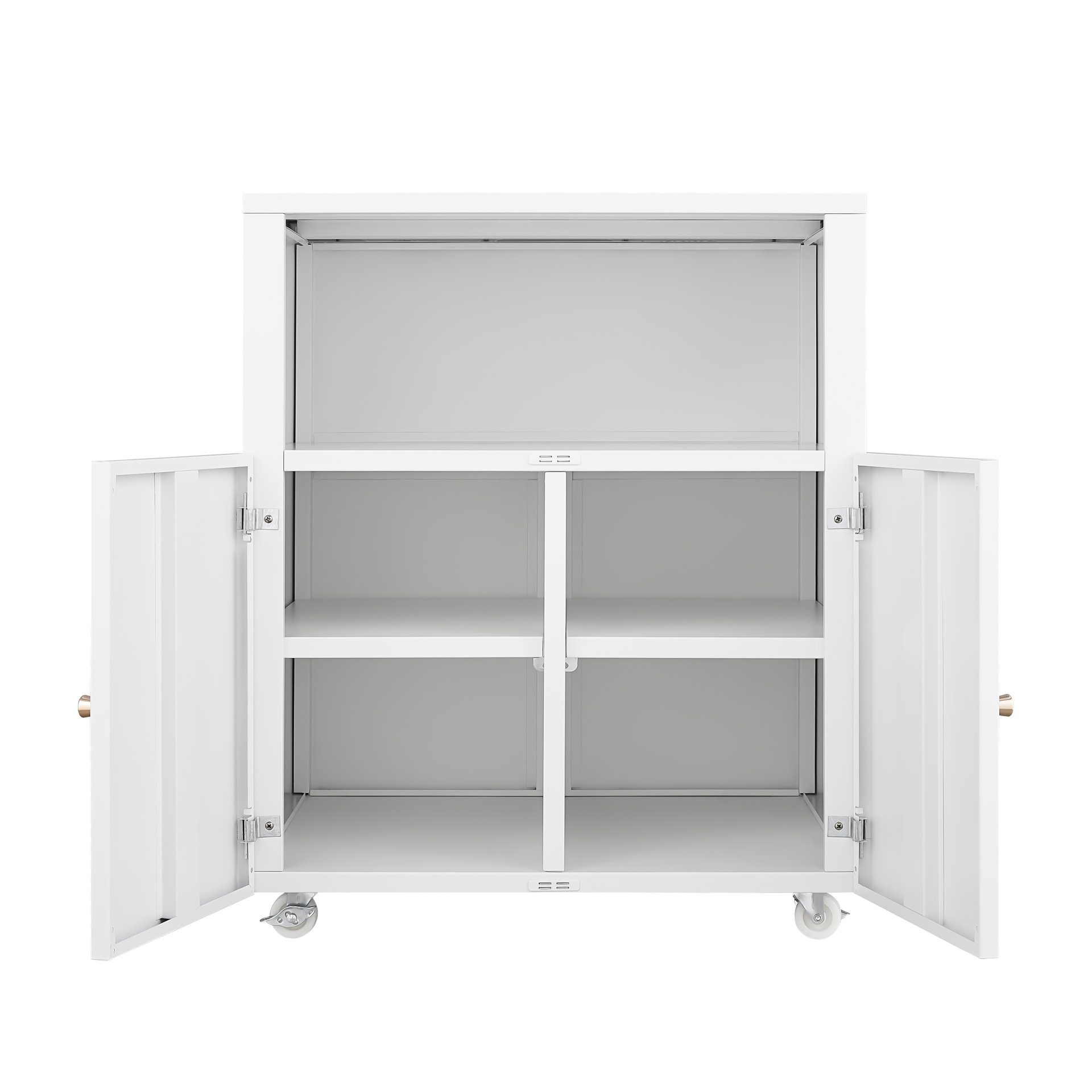 Mobile Printer Stand With Wheels And File Cabinet - White - Image 11