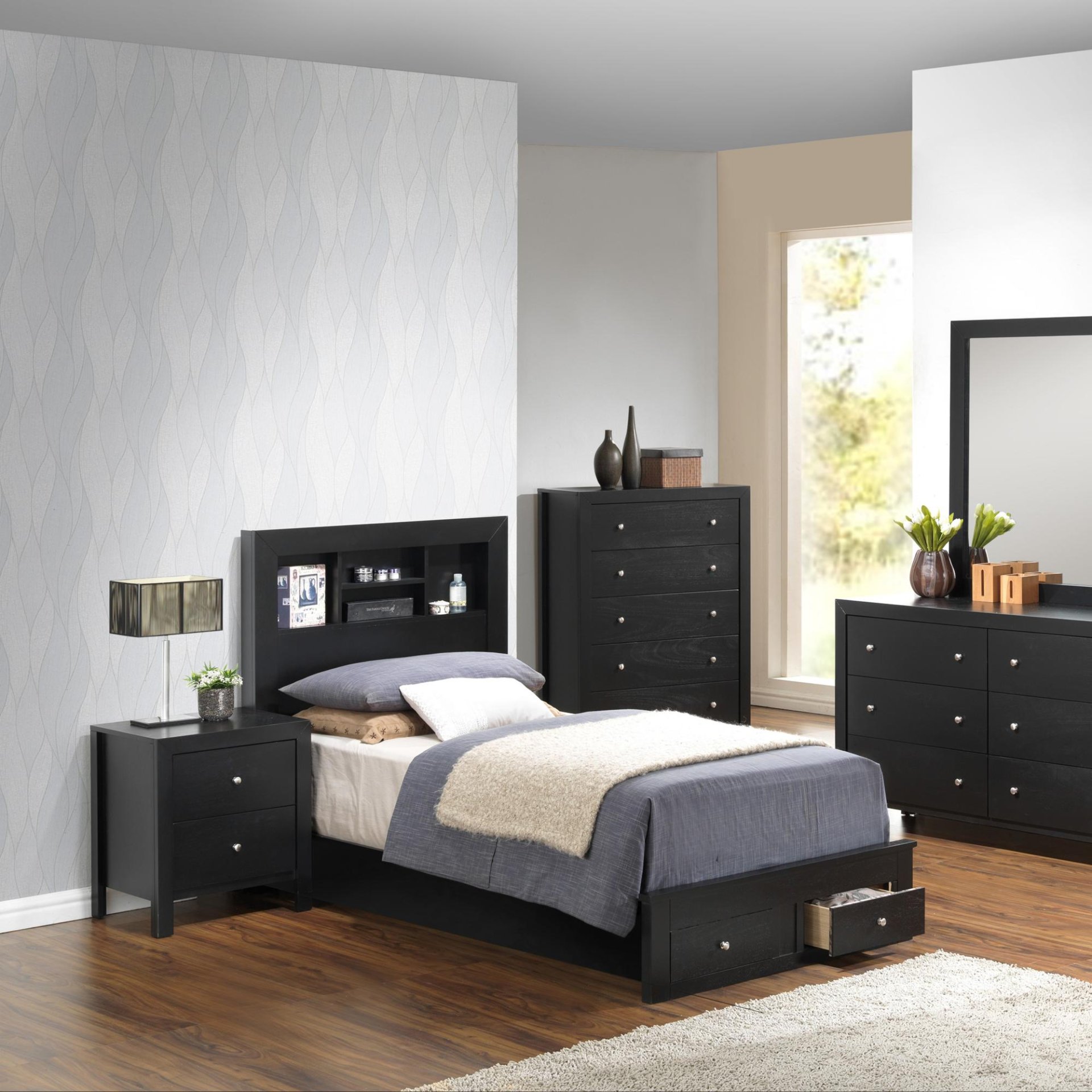 Twin Storage Bed - Black - Image 2