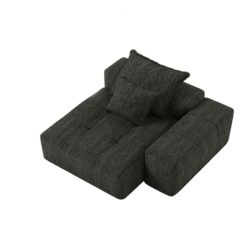 Modern Oversized Modular Sectional Sofa, Sparkling Chenille Fabric Soft Cushion Sofa With 2 Pillows, Diy Combination Tufted Sofa, No Assembly Required - Black