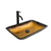 Gradient Vessel Sink Square Above Counter Bathroom Sink With Pop Up Drain - Gold - Image 8