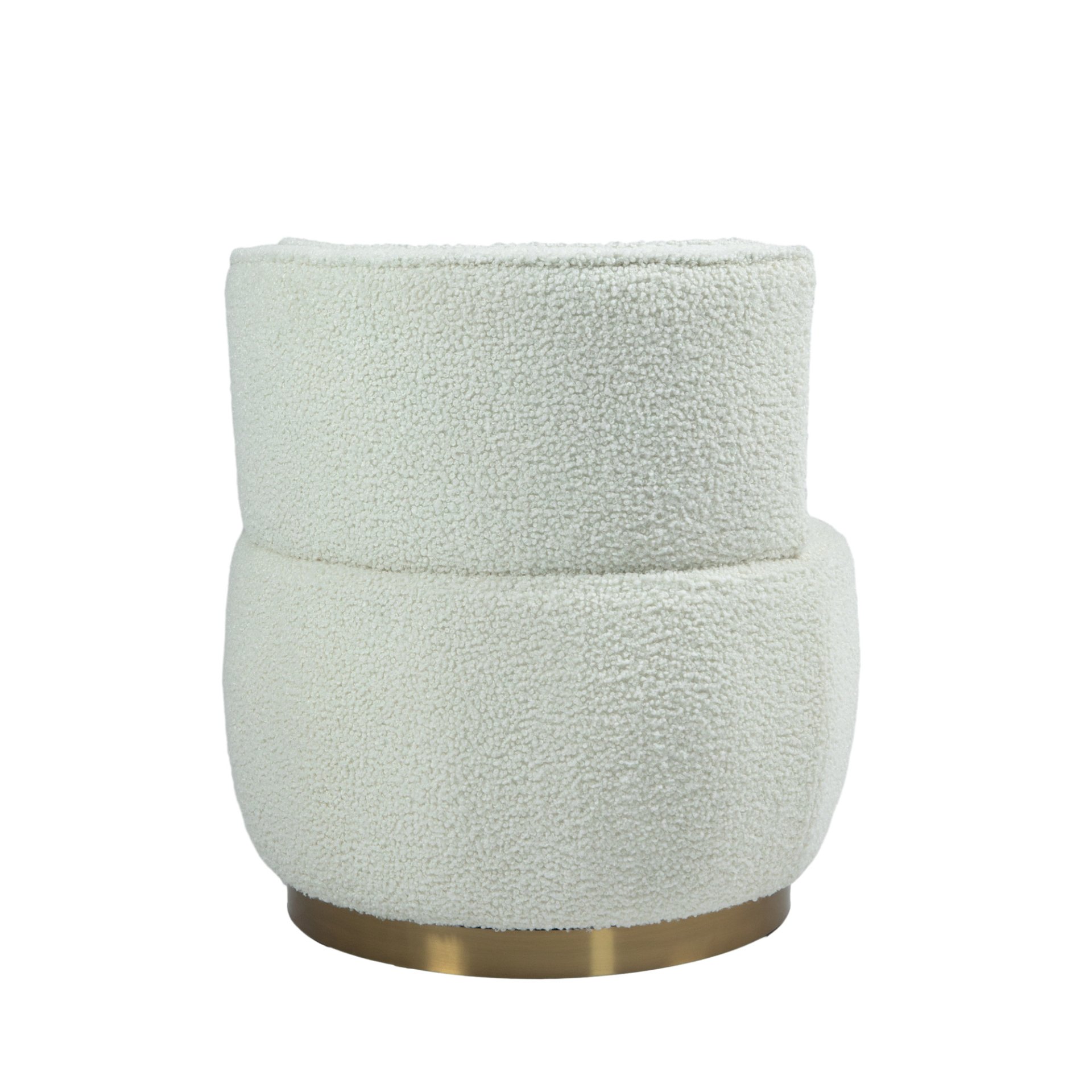 Coolmore - 360 Degree Swivel Cuddle Barrel Accent Sofa Chair, Round Armchair With Wide Upholstered Teddy Fabric - Cream - Image 13