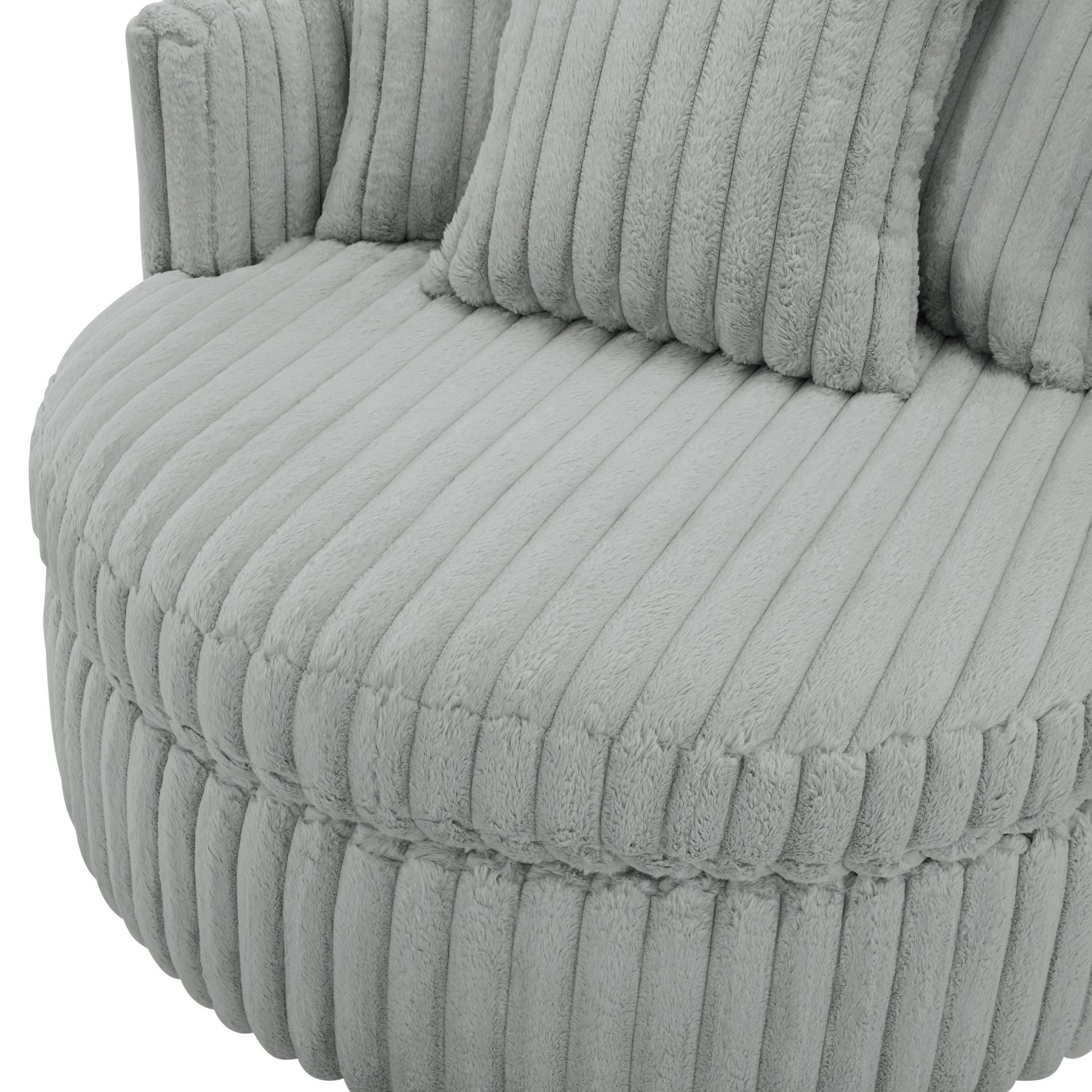 Mindy - Oversized Swivel Barrel Chair - Gray - Image 10