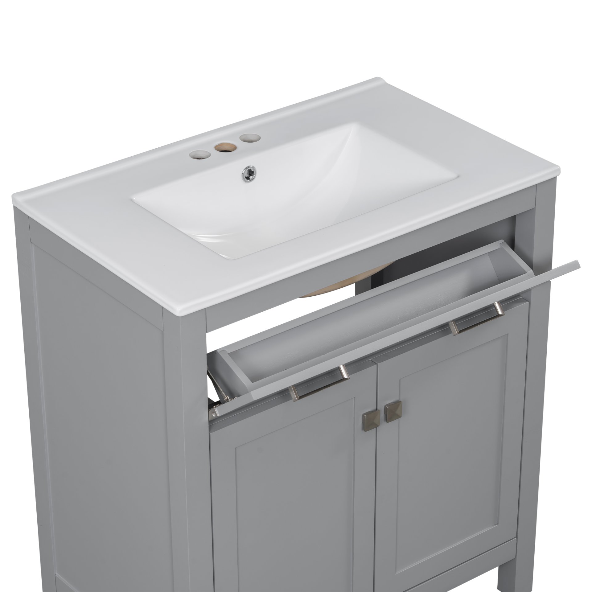 30" Bathroom Vanity With Sink And Soft Close Doors - Gray - Image 15