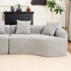 4 Seater Sofa With Chenille Fabric, 30D, 60 Hardness Full Sponge, 4 Pillow For Living Room, Home Furniture Sleeper Sectional Sofa For Apartment - Gray - Image 24