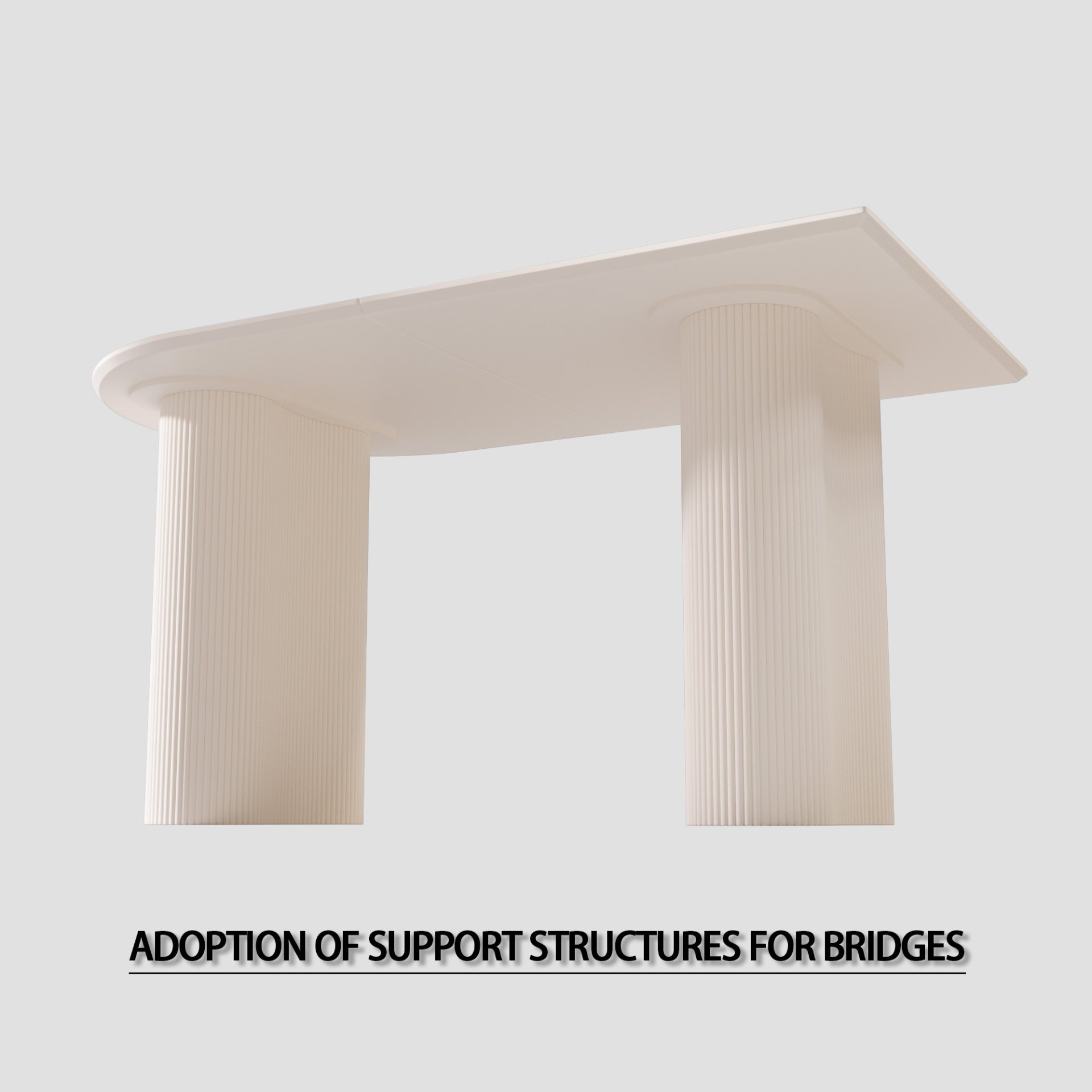 Modern Cream Style Dining Table With Round Wave Legs, 4 - 8 Person - Cream White - Image 8