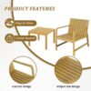 2 Piece Indoor / Outdoor Furniture Set (One Chair And 1 Coffee Table), UV Resistant, Waterproof And Durable - Brick Yellow - Image 5