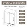 Frameless Shower Door Single Sliding, Clear Tempered Glass Shower Door With Zinc Roller Rail System, Stainless Steel Handle - Black - Image 3