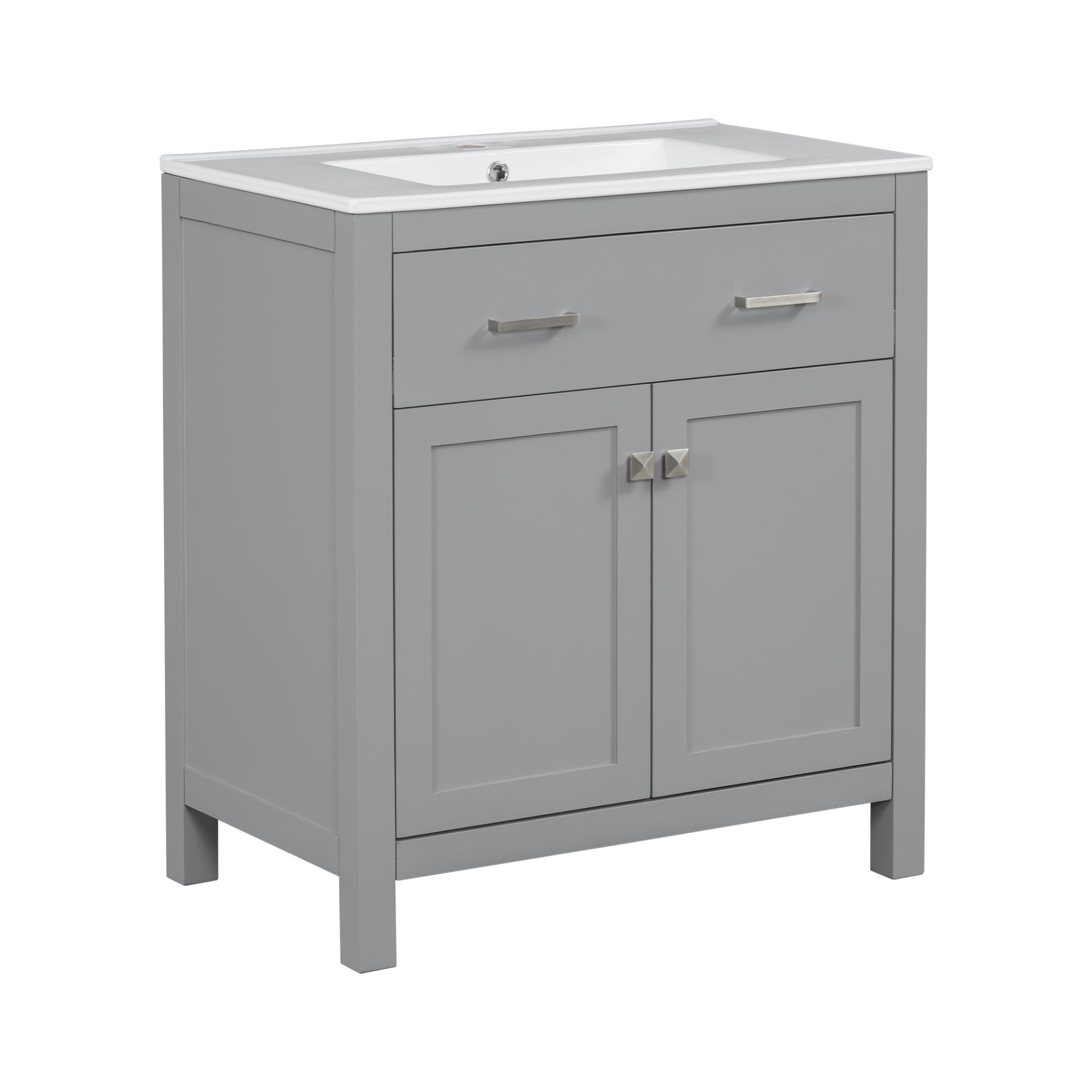 30" Bathroom Vanity With Sink And Soft Close Doors - Gray - Image 17
