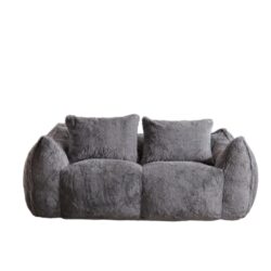 Giant Bean Bag Couch, Ultra Soft Fluffy Loveseat For Living Room Reading Chair With Pillows - Gray