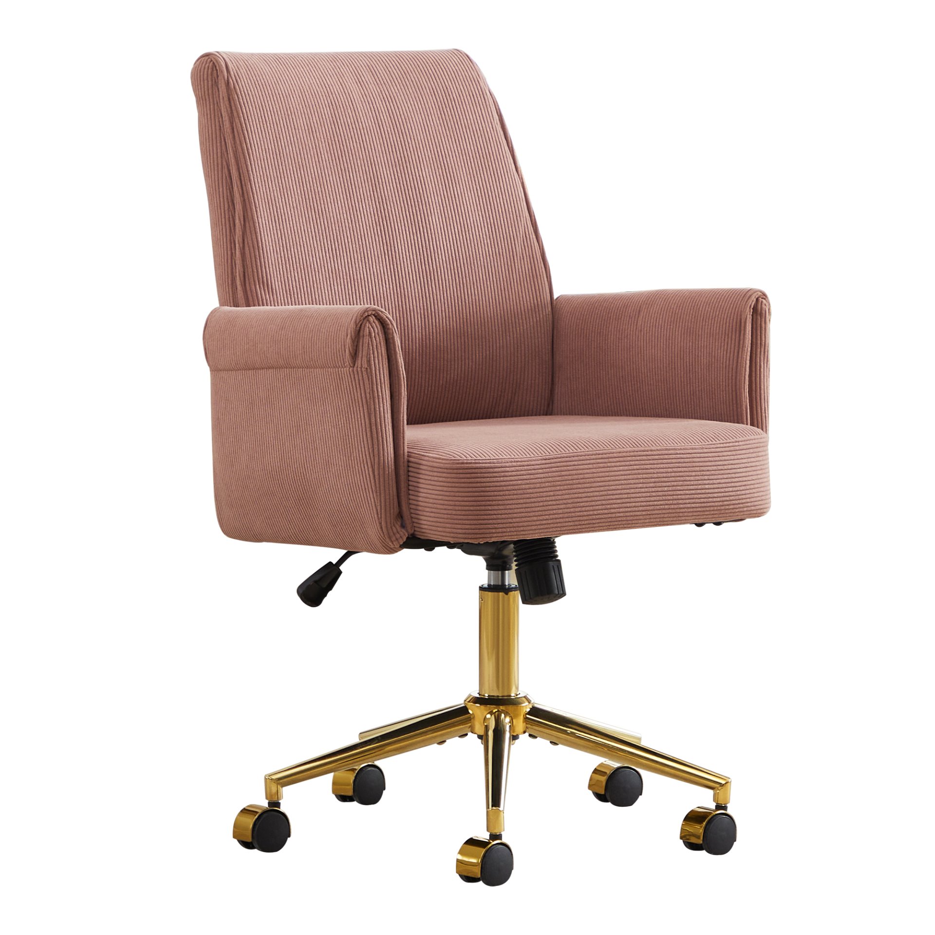 Ergonomic Mid Back Office Chair With Striped Fabric - Light Pink - Image 5