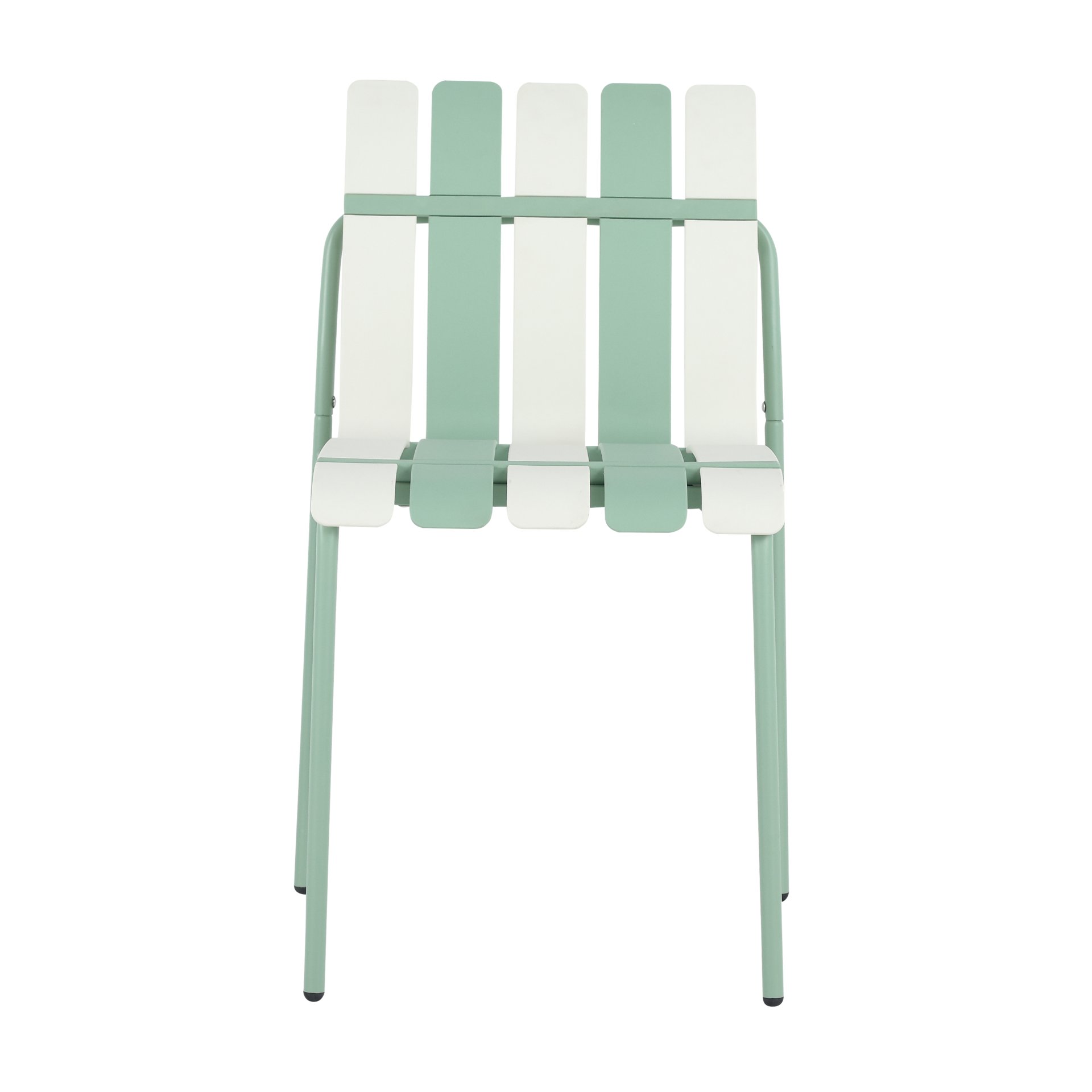 4 Piece Set Of Single Chairs With Modern Color Blocking Design, UV Resistant And Rust Proof - Haze Green / White - Image 21