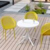 2 Lounge Chair Set With Round Table - Earthy Yellow / White - Image 9