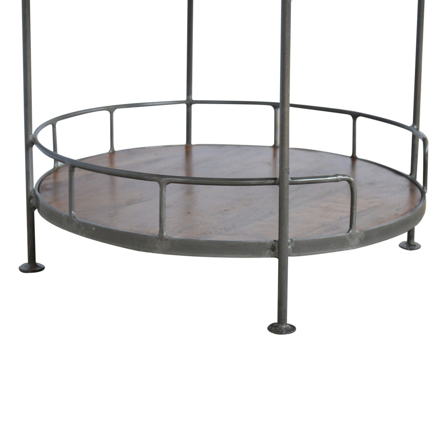 Industrial Round Butler Tray Table - Chestnut - Image 8