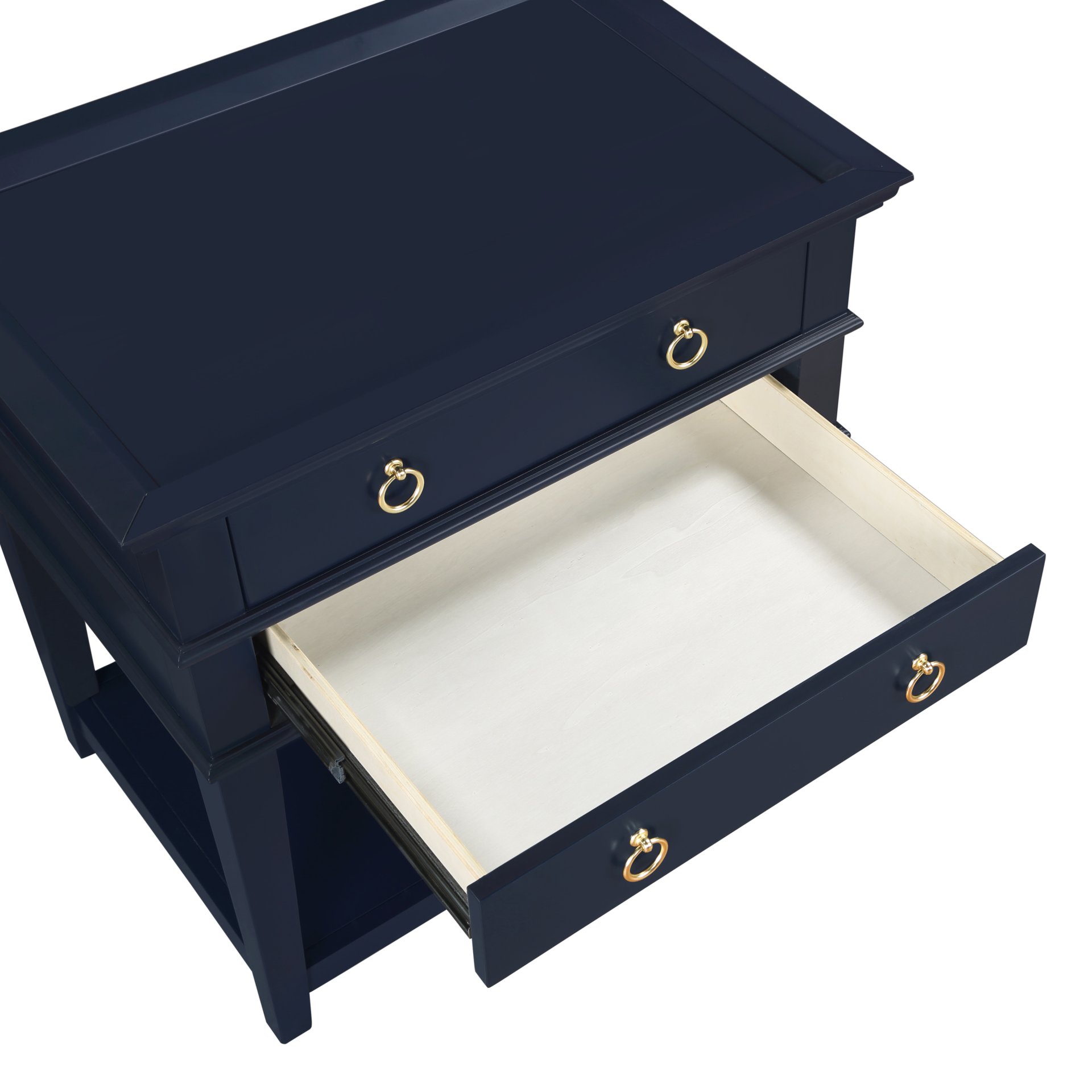 Carmona - 2 Drawer Tray Top Nightstand Pulls - Dark Blue - Image 8