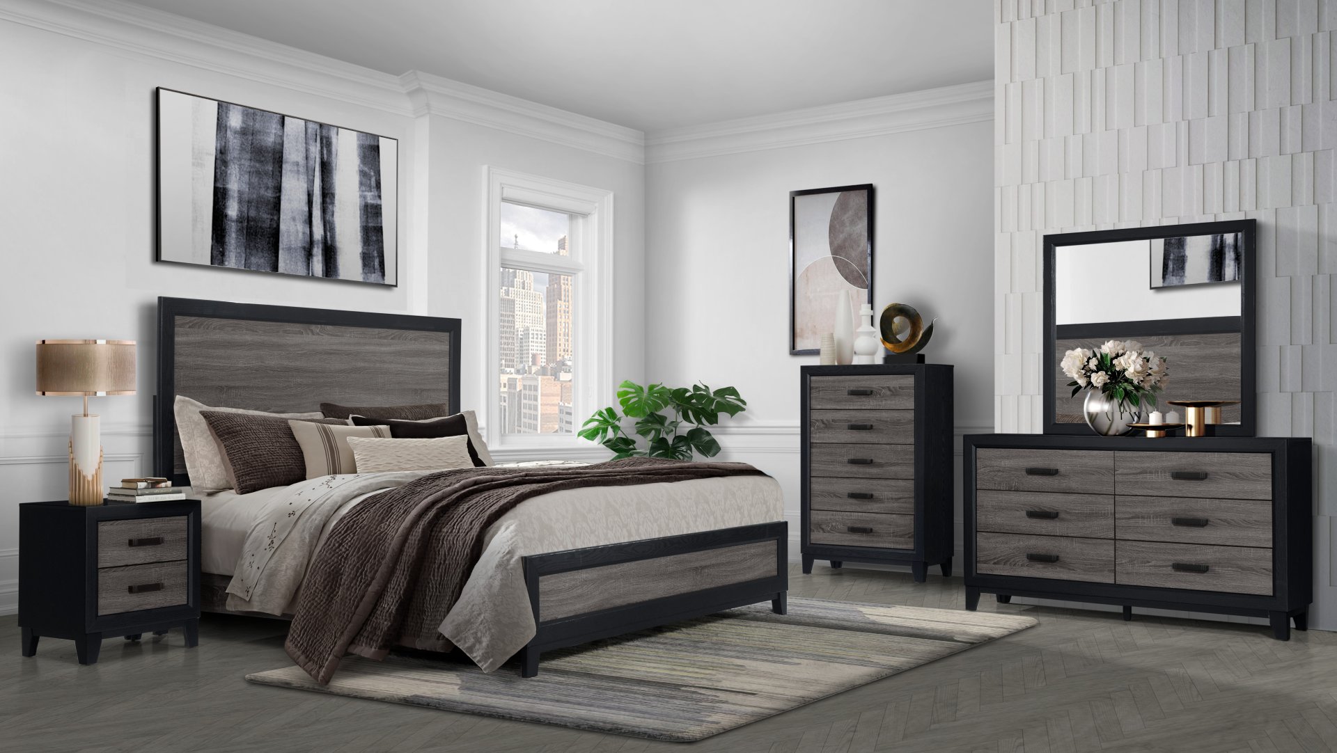 Soluto - King Bed - Gray / Black - Image 11
