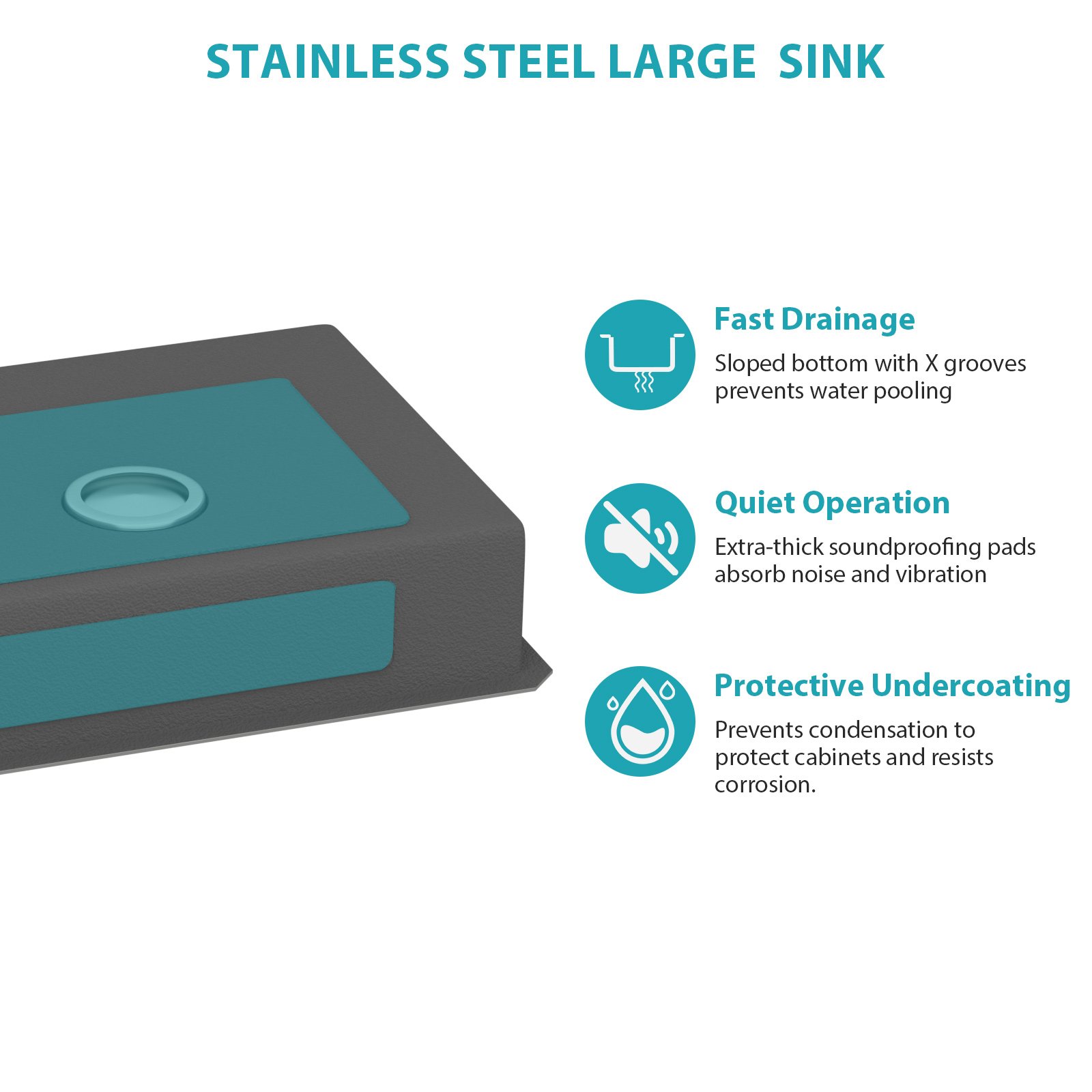 Ada-Compliant 23" Undermount Sink, Low Depth Single Bowl - Brushed Nickel - Image 9