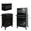 High Capacity Rolling Tool Chest With Wheels And Drawers, 6 Drawer Tool Storage Cabinet - Black - Image 3