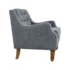 Accent Chair, Living Room Chair, Footrest Chair Set With Vintage Brass Studs, Button Tufted Upholstered Armchair For Living Room, Comfy Reading Chair For Bedroom, Reception Room - Gray - Image 16