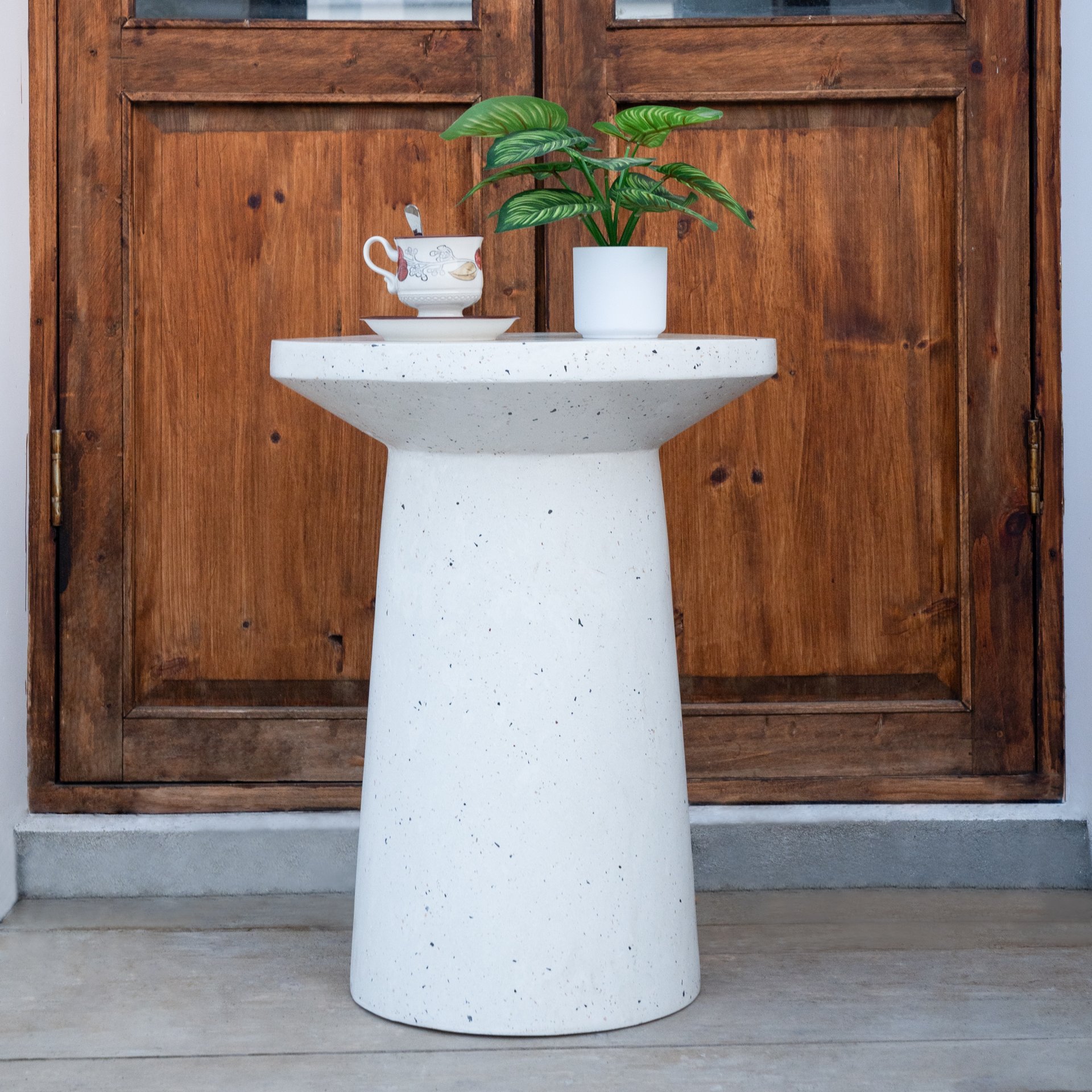 Terrazzo - Outdoor Side Table - White - Image 2