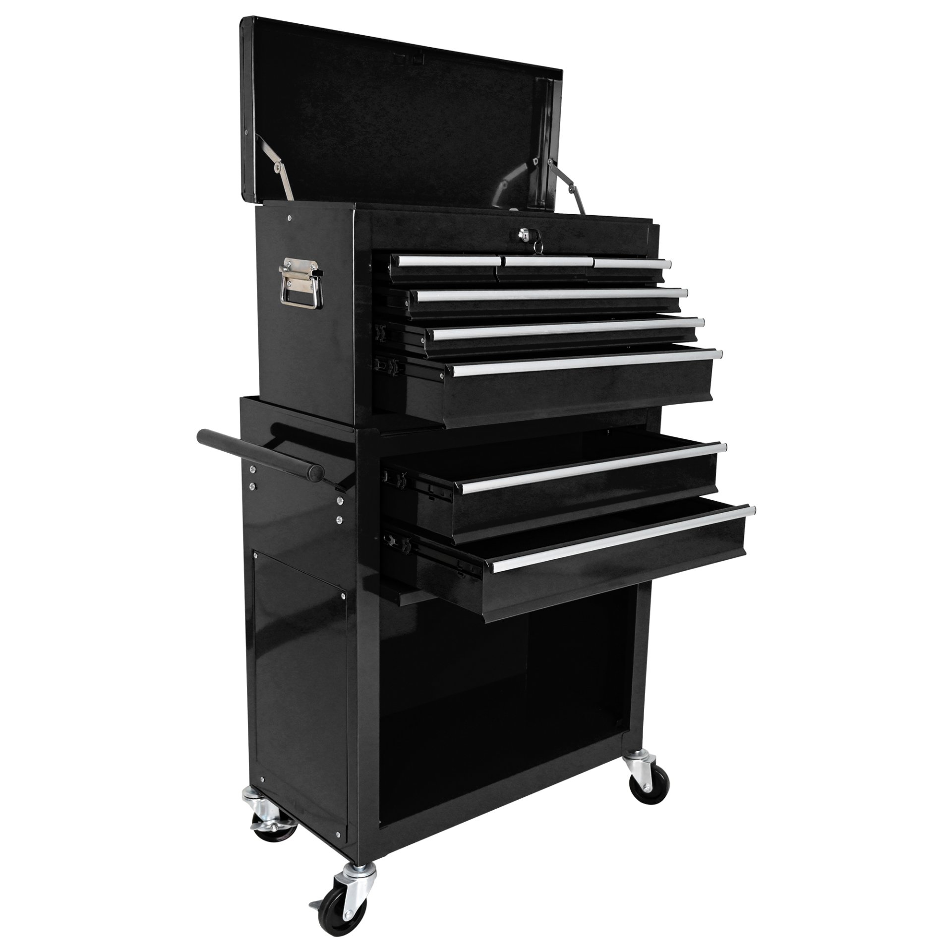 High Capacity Rolling Tool Chest With Wheels And Drawers, 8 Drawer Tool Storage Cabinet - Black - Image 6