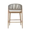 Outdoor Counter Height Aluminum Frame Counter Stools With Scallop Shaped Backrest & Water Resistant Cushions (Set of 2) - Maple - Image 16