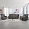 Home Theater Recliner Set Manual Recliner Chair With Wide Armrest, Two Built-In Cup Holders For Living Room - Gray - Image 12