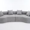 4 Seater Sofa With Chenille Fabric, 30D, 60 Hardness Full Sponge, 4 Pillow For Living Room, Home Furniture Sleeper Sectional Sofa For Apartment - Gray - Image 34
