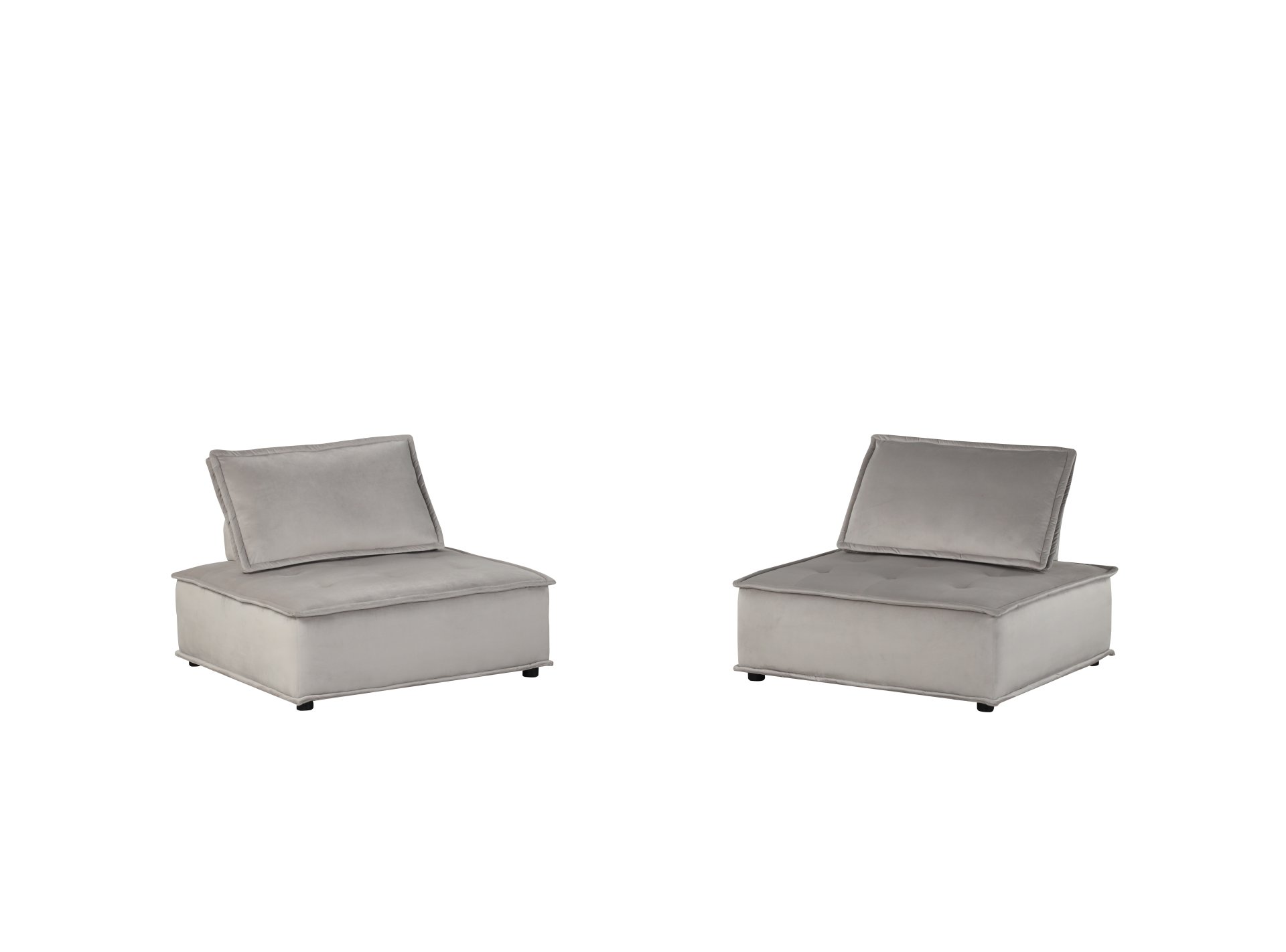 Anna - Armless Lounge Chair (Set of 2) - Light Gray - Image 6