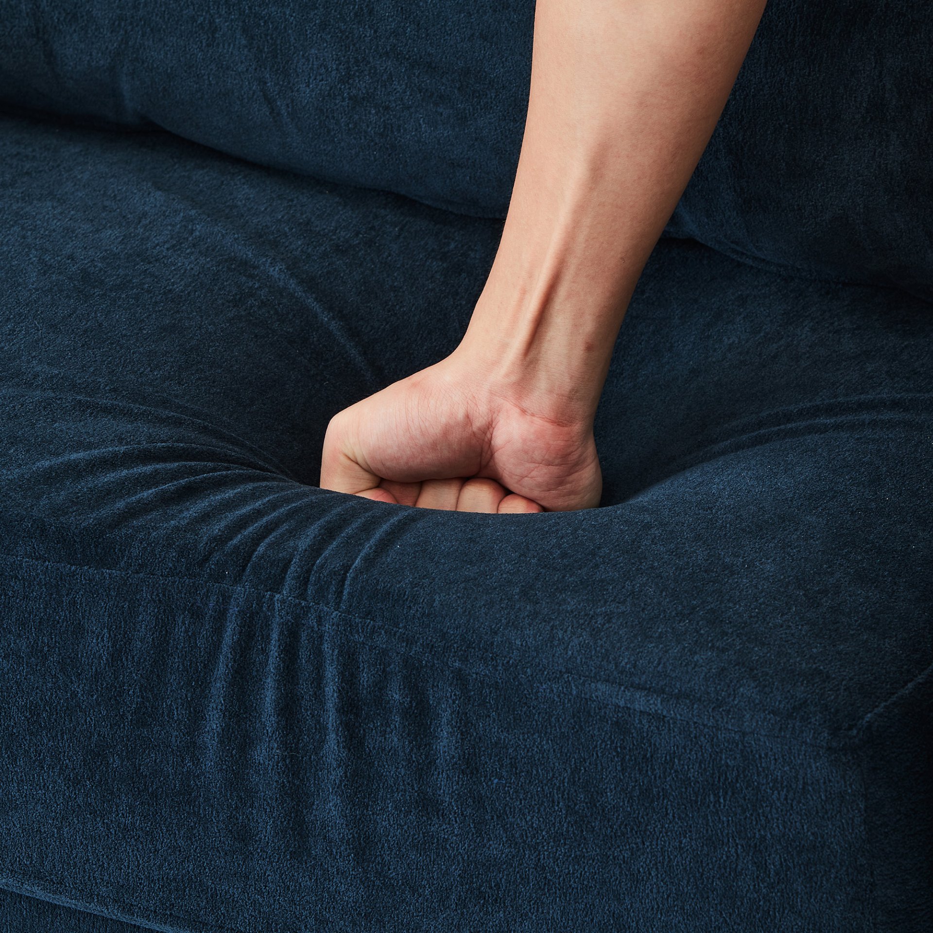 Modern Style Armchair Chaise Lounge Sofa Couch With Movable Storage Ottoman, USB Ports, Cup Holders, Phone Holder, Side Pockets - Blue - Image 22