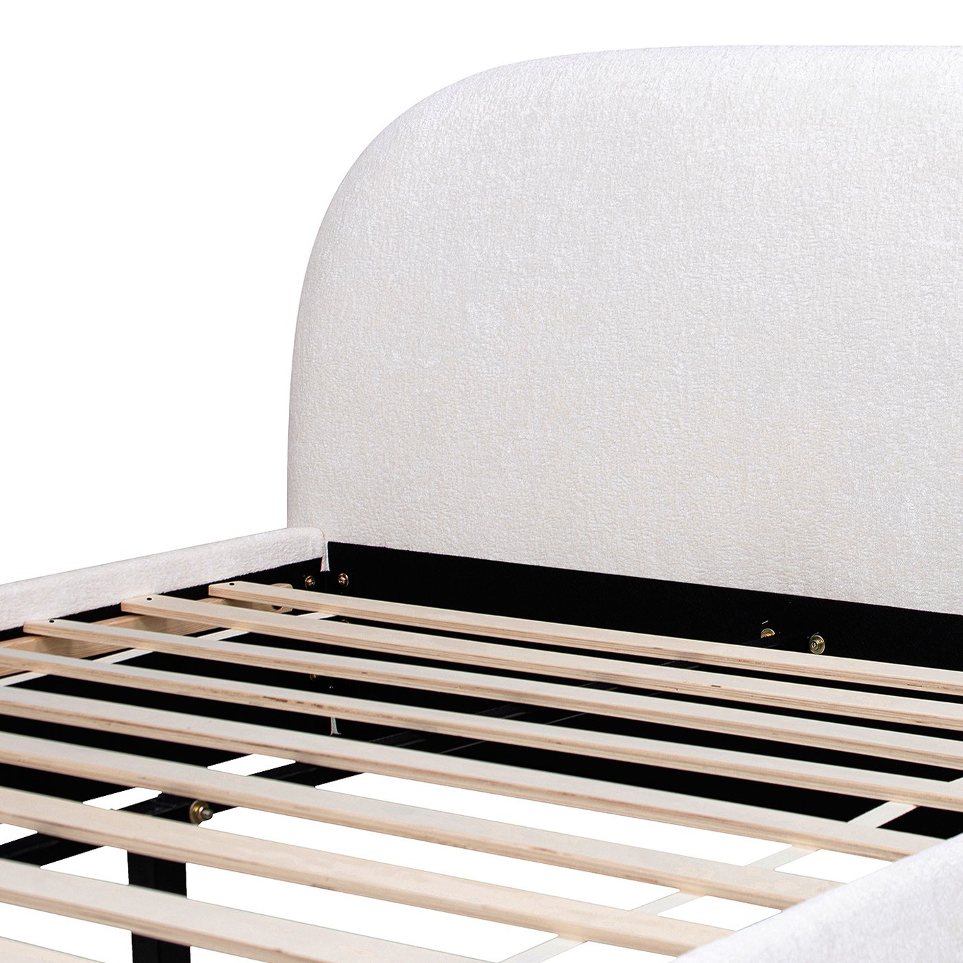 Archie Puffy Grounded - Queen Upholstered Platform Bed - Almond White - Image 12