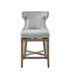 Carson - Counter Stool With Swivel Seat, Wingback - Light Gray