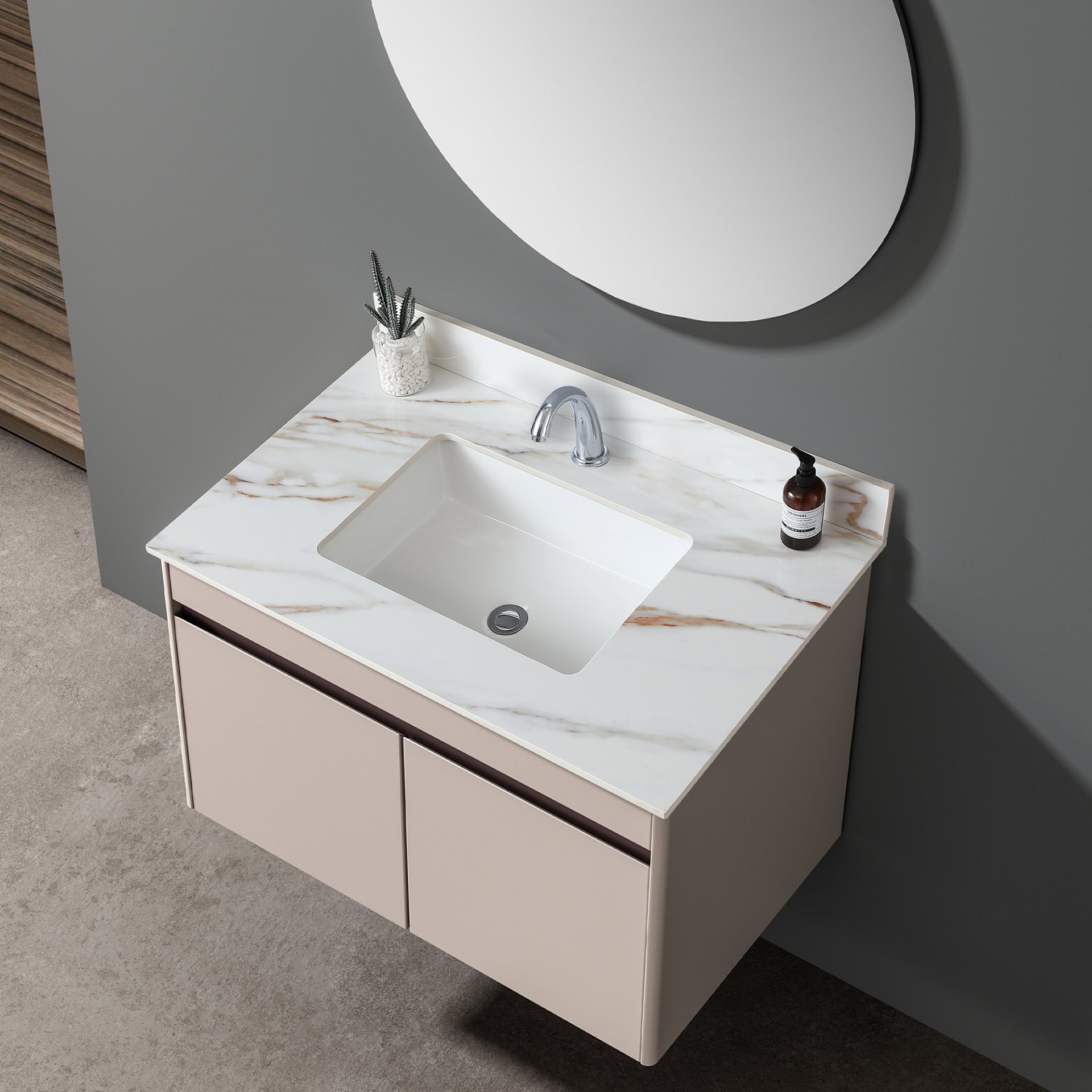 Elegant Vanity Top With Undermount Sink And Backsplash - White Carrara Marble - Image 19