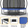12Ft Recreational Kids Trampoline With Safety Enclosure Net & Ladder, Outdoor Recreational Trampolines - Blue - Image 9