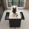 Expandable Kitchen Island With Dining Table - Black - Image 21