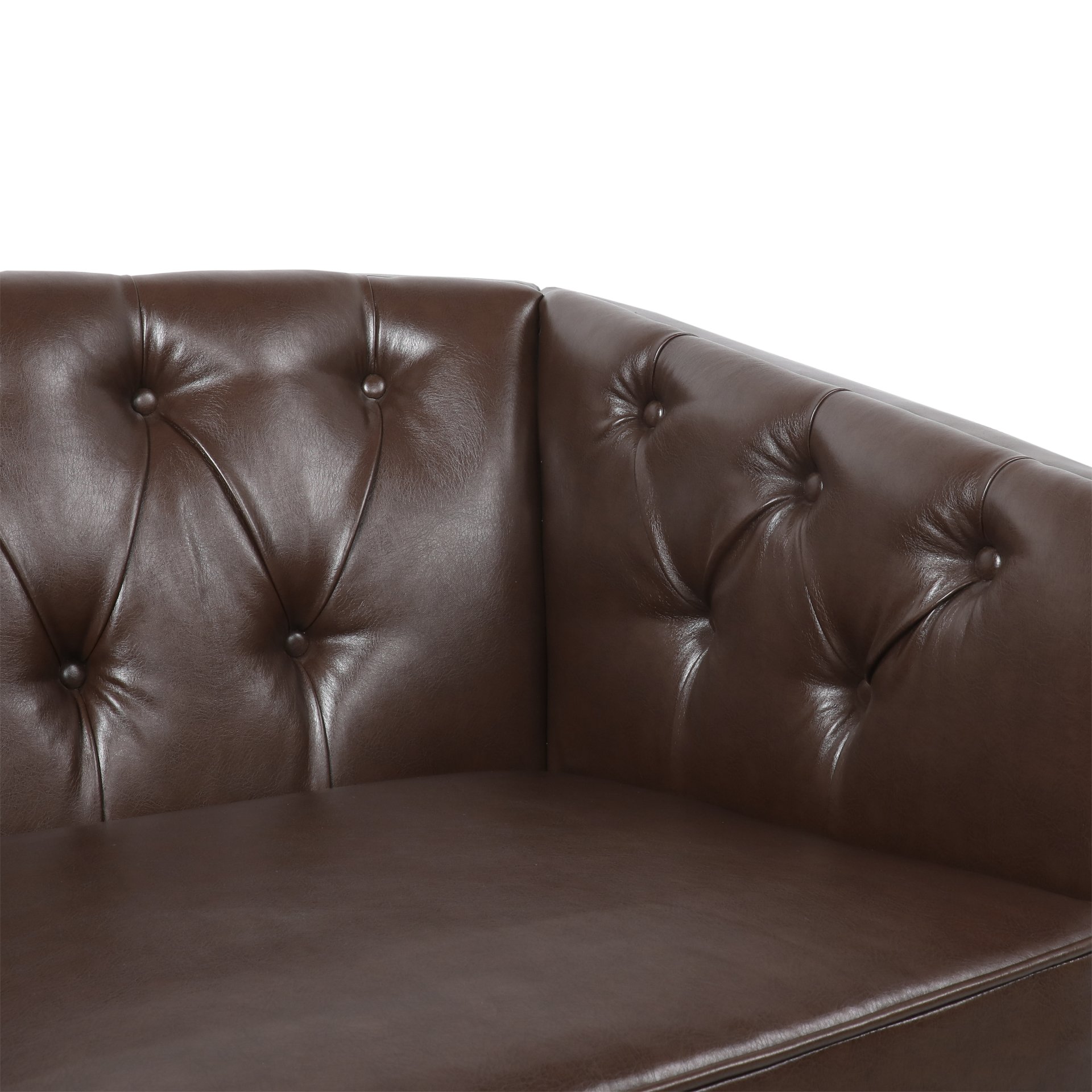 Sophisticated Loveseat With Diamond Stitched Detailing - Dark Brown - Image 13