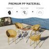 2 Pack Lounge Chair Set With Folding Square Table - Earthy Yellow / Khaki / White - Image 20