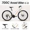 A28250 700Cx35 Road Bike With Aluminum Alloy Wheels, 21 Speed Gear System, Disc Brakes, Wide Tires, Ideal For Urban Commuting And Student Transportation - Cream - Image 5