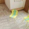 4 Piece Set Of Modern Striped Color Blocking Single Chairs Waterproof And Fade Resistant - Grain Yellow / Haze Green / Tropical Orange - Image 5