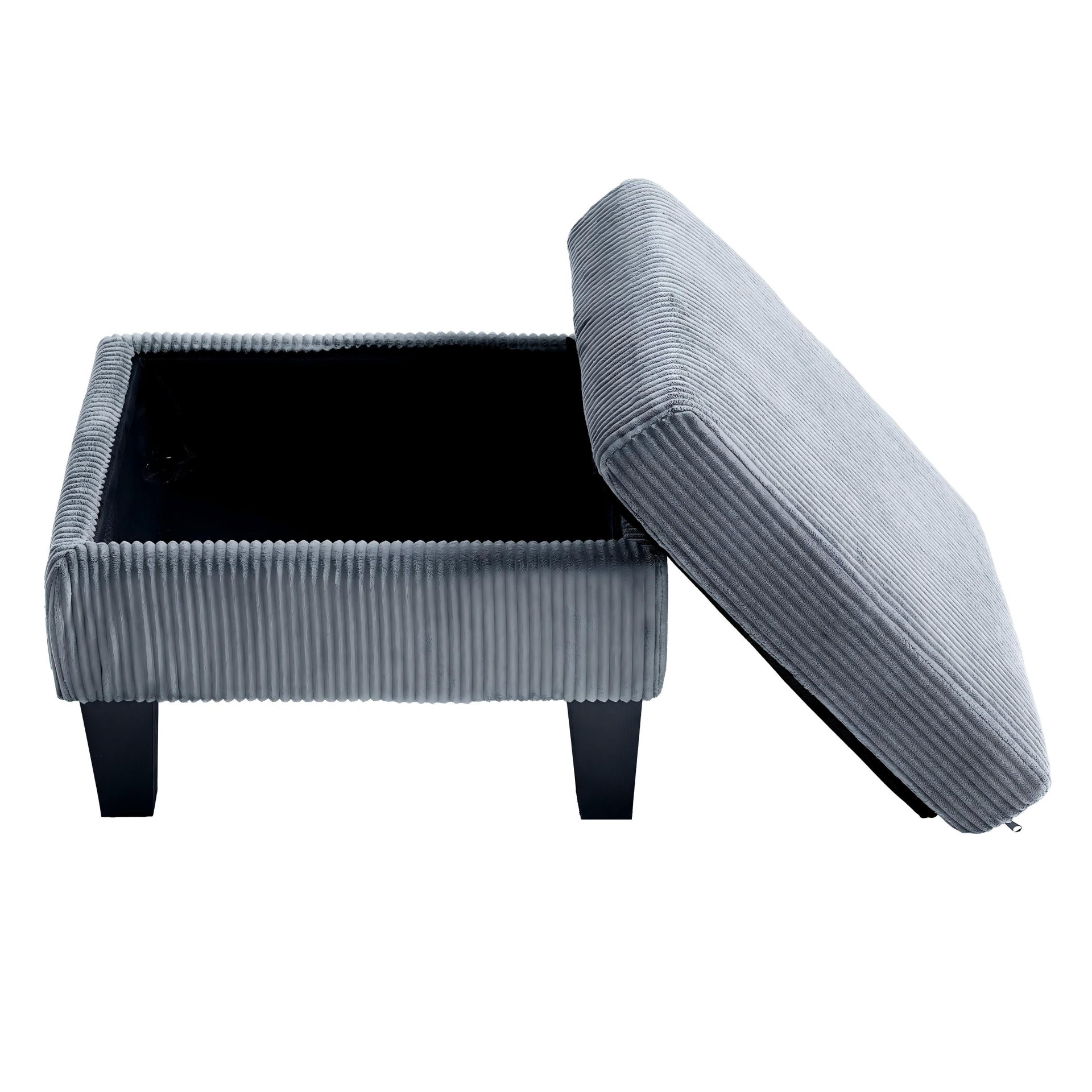 L-Shaped Sectional Sofa With Padded Cashmere, Space Saving Design For Living Rooms & Apartments - Gray - Image 4