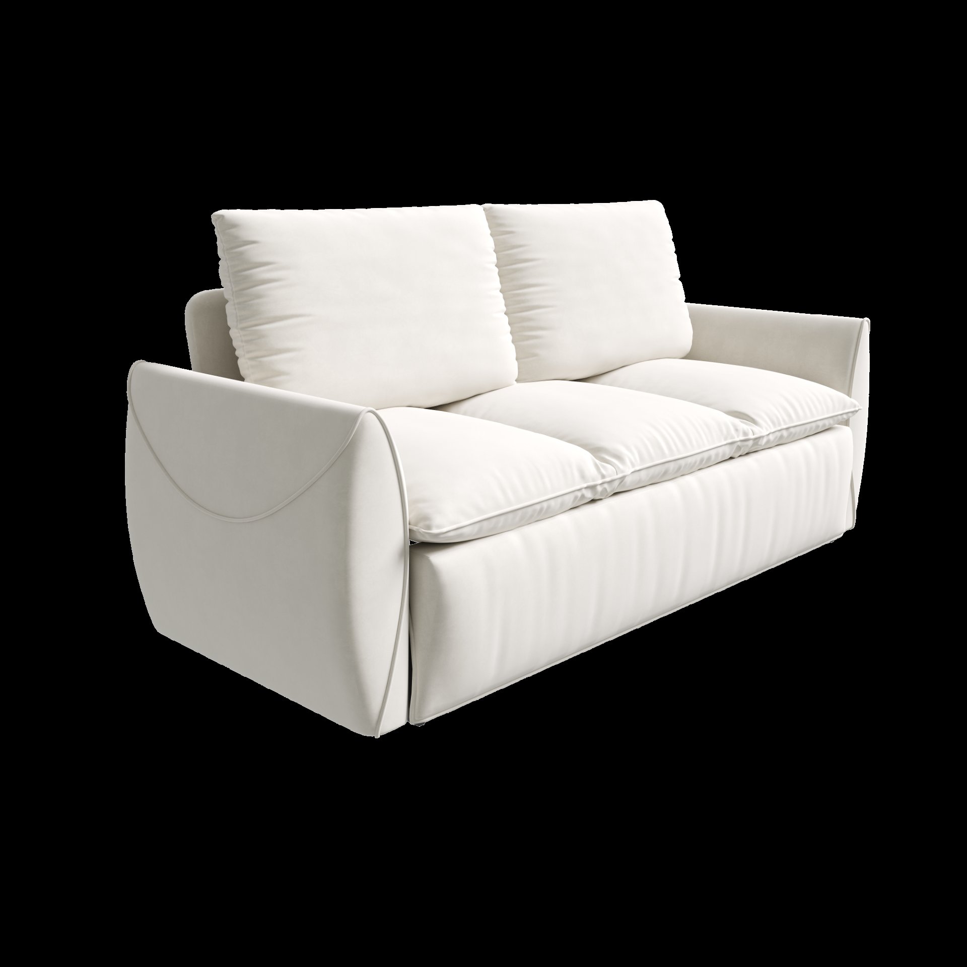 Pull Out Sofa Bed, 3 Seat Convertible Sleeper Sofa With 2 In 1 Pillow And Blanket Set Multifunctional Velvet Loveseat Bed - Beige - Image 11