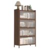 4 Flip Doors Cabinet, With Ample Storage Space For Living Room - Walnut - Image 21
