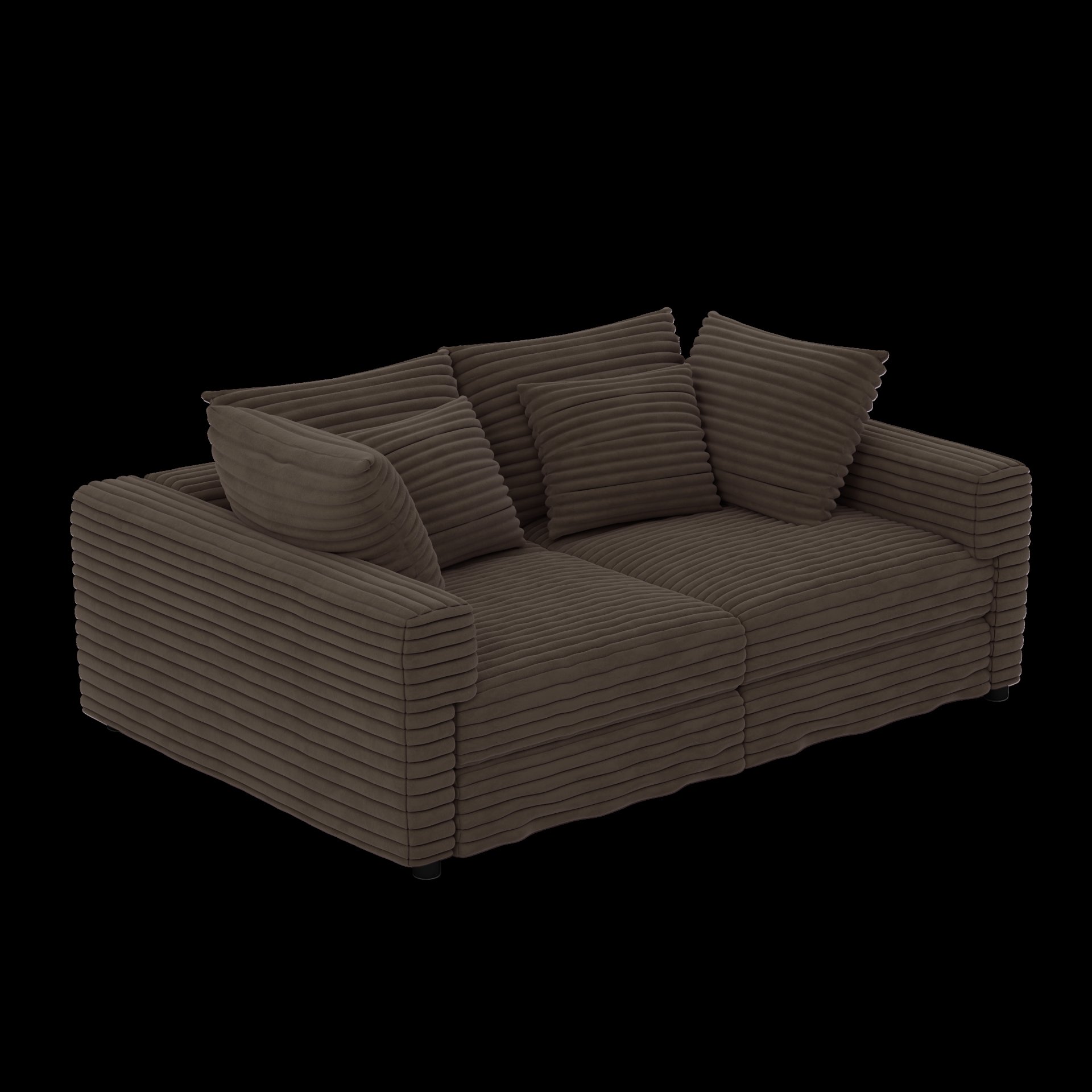 4 Seat Sofa, Deep Seat Couches With Soft Pillows And 3 Ottomans, Convertible Sofa Lounge Chair, For Living Room - Camel - Image 17