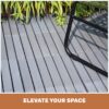 10 Piece Interlocking Deck Tiles Striped Pattern, Square Acacia Hardwood Outdoor Flooring For Patio, Bancony, Pool Side - Light Gray - Image 28