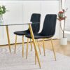 Modern Light Luxury Dining Chair With Gold Metal Legs (Set of 4) - Black - Image 11