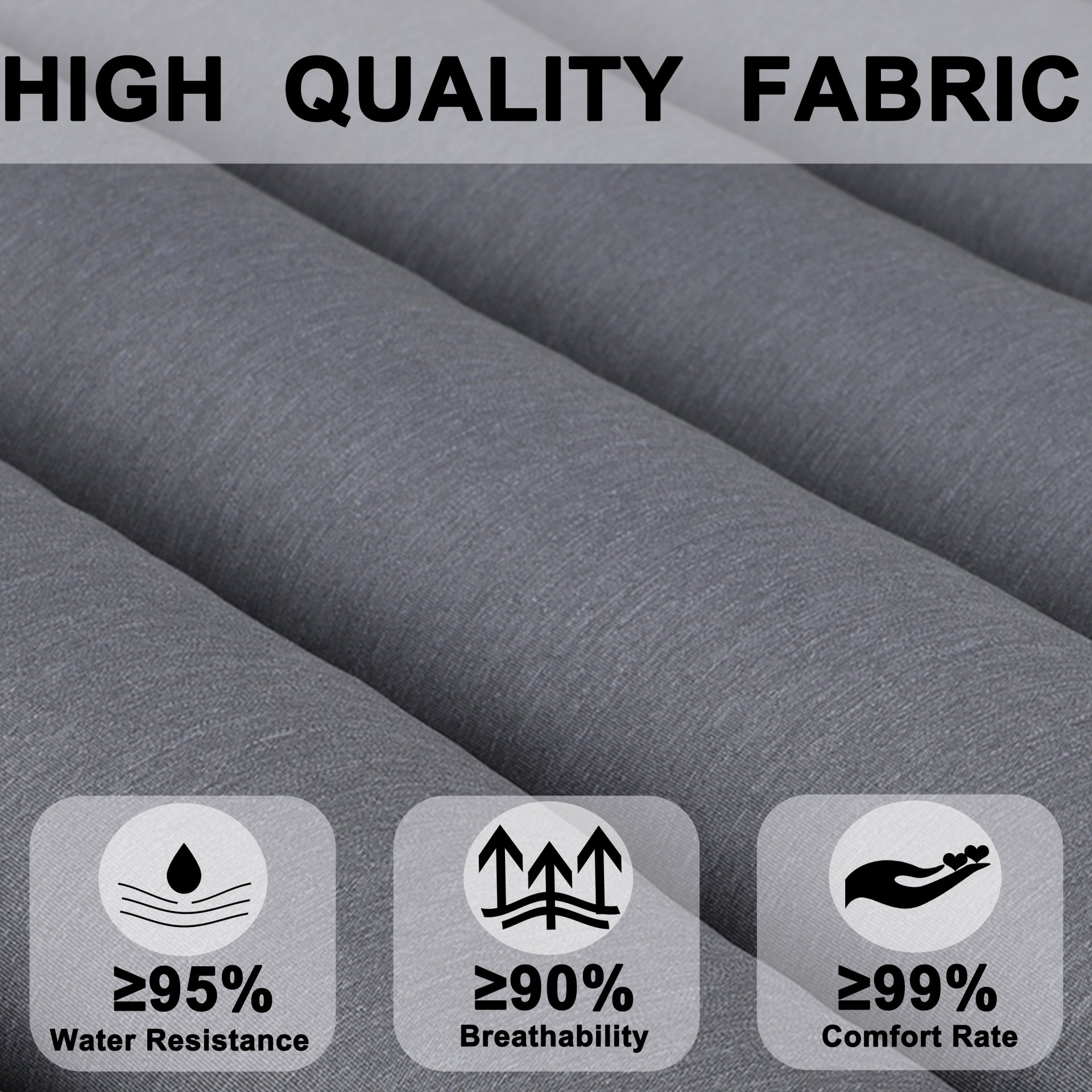 2 Piece Outdoor Chaise Lounge Cushion Set, Replacement Cushions For Patio - Gray - Image 4