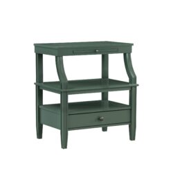 Newland - Storage Nightstand With Drawer And Pull Out Tray - Antique Green