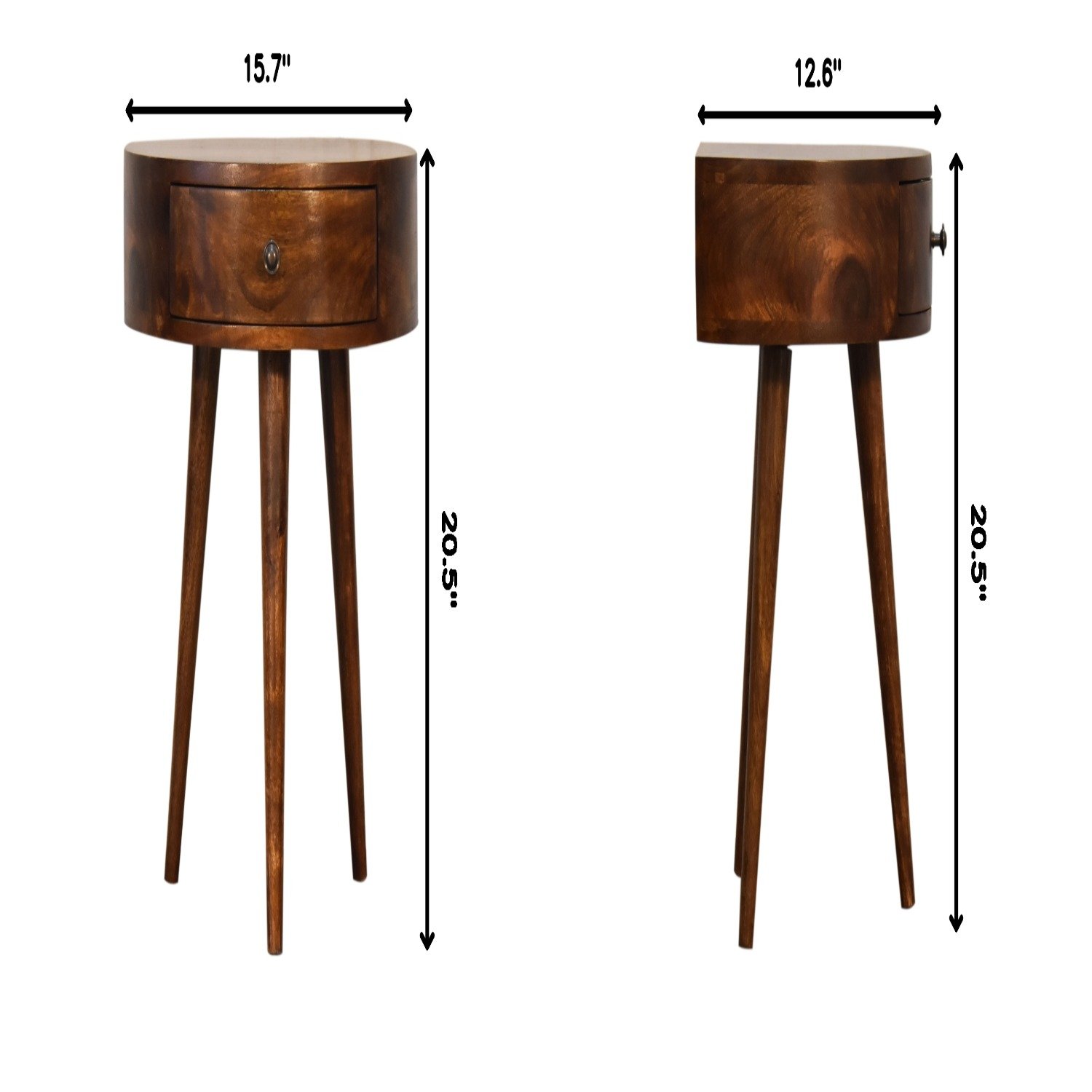 Semi Circle Nightstand - Chestnut - Image 3
